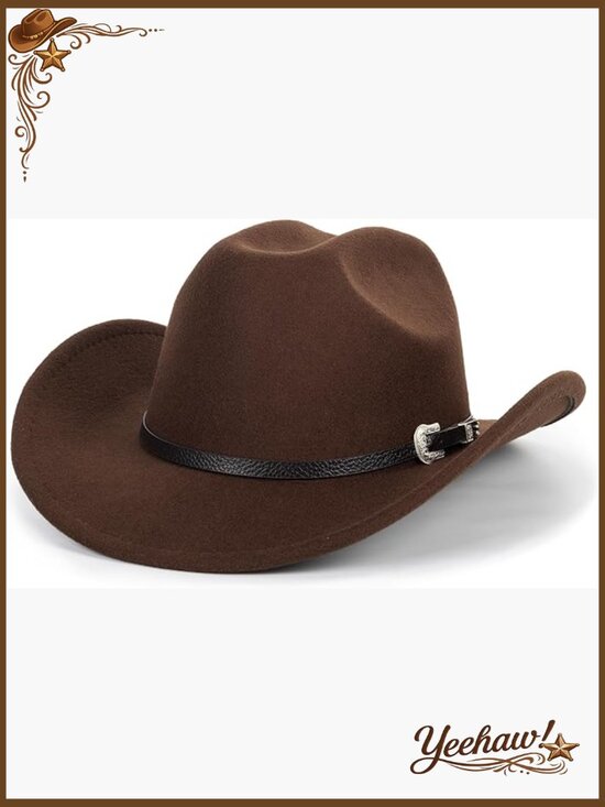 Adjustable Western Cowboy Hat Unisex Fedora with Leather Strap S-M main image 7
